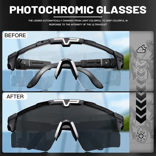Miniatura 3 de KAPVOE Gafas de ciclismo fotocromáticas Gafas de sol deportivas de bicicleta de montaña Gases transparentes MTB Gafas hombres mujeres Bicicletas