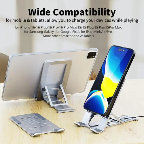Miniatura 2 de Soporte de teléfono celular para iPhone 17 Pro Max 17e 16e 16 15 14 13 para Samsung S26 Ultra S25 S23 A17 A16 Pixel 10a soporte de cuna ajustable