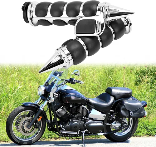 Miniatura 12 de DREAMIZER 25.4MM Motorcycle Handlebar Grips 1 inch Compatible with Honda Shadow Spirit 750 Valkyrie Fury VTX1300 VTX1800 VT400 VT750 VT1100 - Smooth
