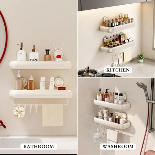 Miniatura 6 de CICUFY Organizador de ducha con ventosa, 1 paquete de estantes de ducha esquineros sin perforación, organizador de almacenamiento de baño a prueba