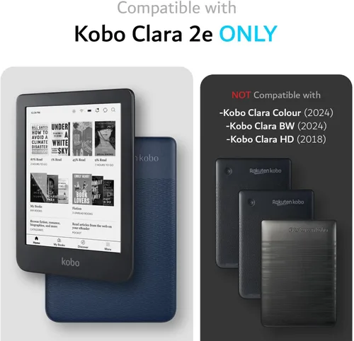 Miniatura 2 de TUDIA SKN - Funda diseñada para Kobo Clara 2E (6 pulgadas), no compatible con versión color/BW 2024, a prueba de golpes, delgada