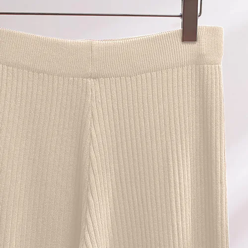 Miniatura 5 de Conjunto de dos piezas para mujer, para salir, cómodo, suéter de punto, pierna ancha, pantalones de cintura elástica, conjuntos de ropa deportiva