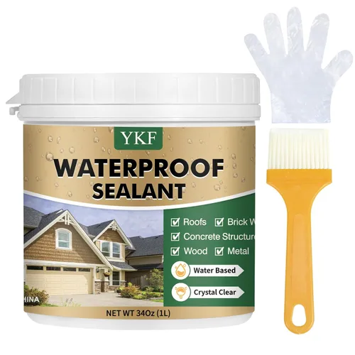 Miniatura 10 de YKF Sellador transparente impermeable de 12 onzas, revestimiento transparente de reparación de fugas a base de agua para techo, pared, baño, ducha
