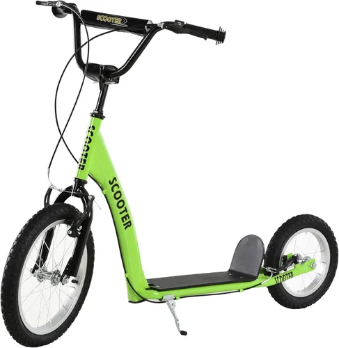 Miniatura 11 de Aosom Youth Scooter Kick Scooter for Kids 5+ with Adjustable Handlebar 16" Front and 12" Rear Dual Brakes Inflatable Wheels Azul