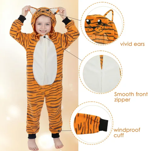 Miniatura 11 de Wizland Disfraz de animal para niños, leopardo, vaca, mono, reno, gato negro, dálmata, muñeco de nieve, mono de Papá Noel