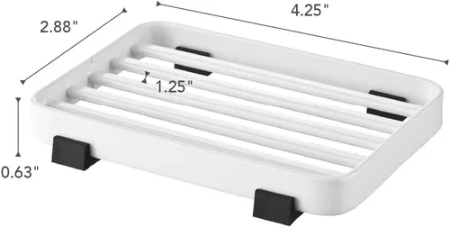 Miniatura 8 de Yamazaki Home Tower - Bandeja de jabón de acero para fregadero, acero Blanco