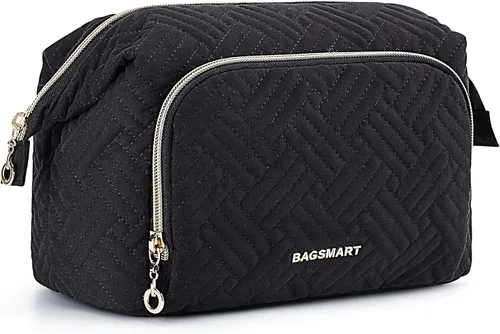 Miniatura 18 de BAGSMART Bolsa de Maquillaje, Esponjosa, Negro, Bolsa de maquillaje