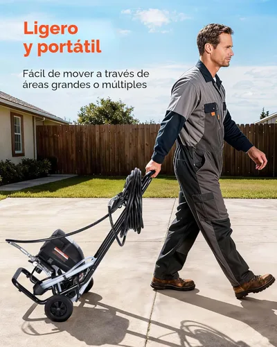 Miniatura 7 de VEVOR Pulverizador de pintura sin aire, 650 W, 3000 PSI de alta presión sin aire con carro, cepillo de limpieza, manguera, barra de extensión