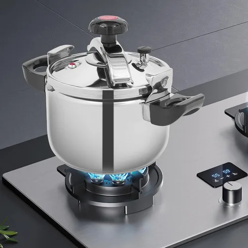 Miniatura 2 de PERFERATE Olla a presión de acero inoxidable de 60 Kpa, olla de presión de 6L/7 L, compatible con inducción con válvula de resorte, dispositivos