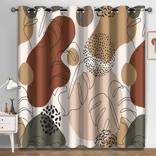 Miniatura 19 de Aimego - Cortinas opacas rústicas con flores de girasol, cortinas para oscurecer la habitación, estilo granja, paneles de madera, mariposas azules