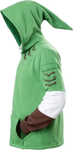 Miniatura 2 de Hibuyer Sudadera con capucha y cremallera para hombre, chaqueta de disfraz de cosplay para adultos, color verde, unisex, Halloween