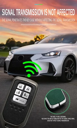 Miniatura 9 de ontto Funda de cuero para llavero de 360 grados de protección para Honda Civic Accord Pilot CRV HRV CRZ Fit Odyssey JED Crosstour Ridgeline Crider