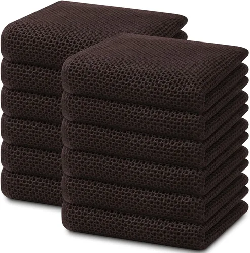 Miniatura 289 de Homaxy Paños de cocina de 100% algodón con tejido de gofre, ultra suaves, absorbentes, de secado rápido, 12 x 12 pulgadas, paquete de 6, amarillo