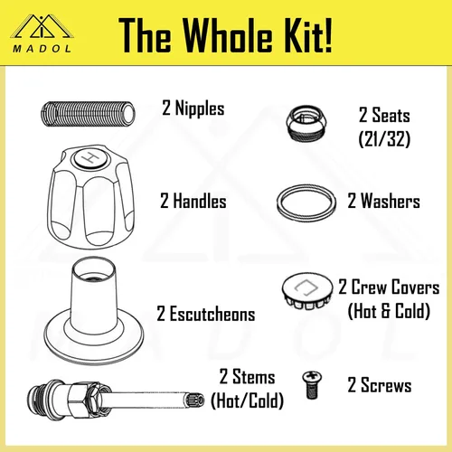Miniatura 4 de Kit de reconstrucción para bañera y ducha compatible con Price Pfister – Ver dimensionamiento para el ajuste correcto- Juego