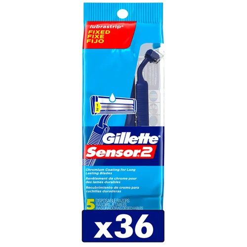Miniatura 7 de Gillette Sensor2 - Maquinillas de afeitar desechables para hombres, Lubrastrip activado por agua para ayudar a evitar la irritación de la piel, 18