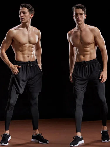 Miniatura 2 de NELEUS Pantalones cortos deportivos ligeros de entrenamiento con bolsillos para hombre