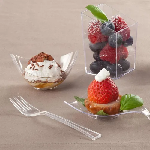 Miniatura 3 de Lillian Tablesettings Mini tenedor Transparente Paquete de 48 vajillas de plástico, 11 x 10 x 1 pulgadas