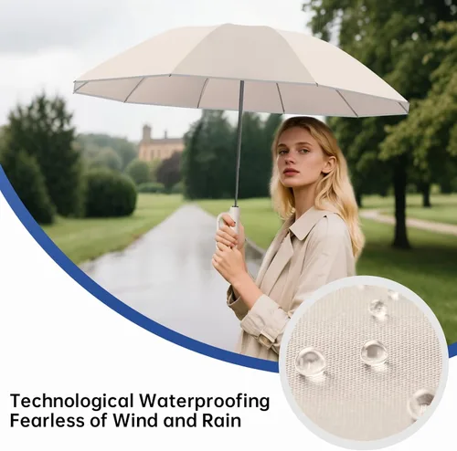 Miniatura 2 de Paraguas inteligente, reforzado a prueba de viento, duradero, protector solar, protección UV UPF50+, con anillo reflectante de ángel, negocios