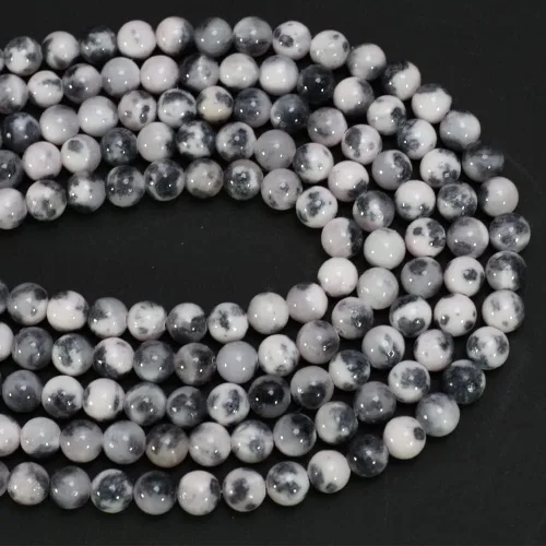 Miniatura 6 de Cuentas de jade persa natural de 0.315 pulgadas, 100 cuentas redondas sueltas de cristal curativo teñido negro colorido para la fabricación