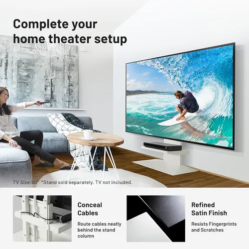 Miniatura 9 de WALL Estante de entretenimiento para soporte de TV modelo V4, perfecto para reproductor de DVD/Blu-ray, consola de videojuegos, grabadora de video
