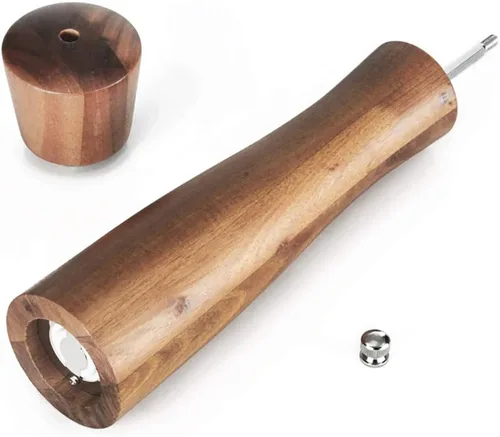Miniatura 2 de Molinillo de sal y pimienta de madera maciza de 8 pulgadas, molinillo de sal manual de madera, molinillo de pimienta, agitadores recargables