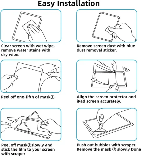 Miniatura 7 de Tukellen Protector de pantalla de papel para iPad Pro de 12.9 pulgadas (2022, 2021 y 2020 y 2018) para dibujar y escribir se siente como en papel