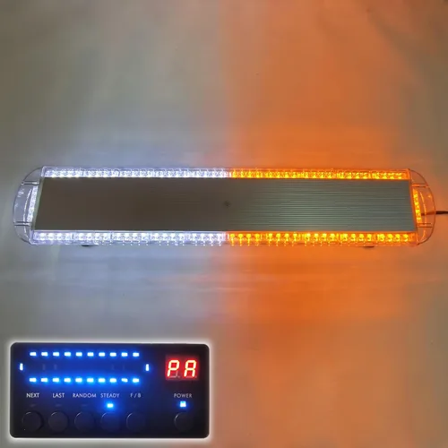 CFLMYYXGS 12V-24V 44" 88 LED ámbar/luz blanca en la azotea barra de luz de advertencia de emergencia 26 patrones estroboscópicos vehículos ley de