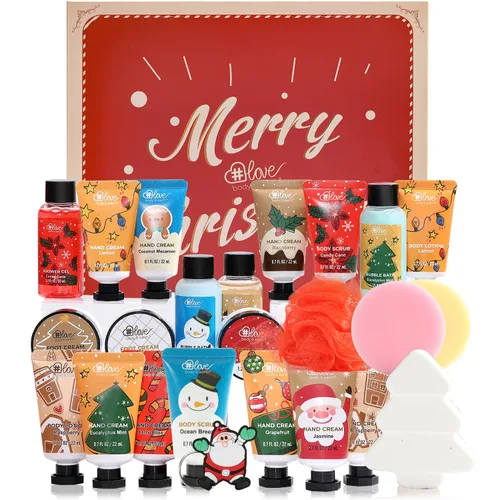 BODY & EARTH # LOVE Calendario de Adviento 2025, regalos de Navidad para mujer, calendario de belleza de Adviento para adolescentes y niñas, 24