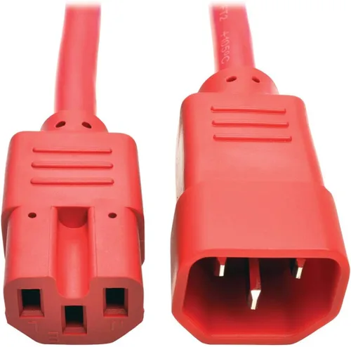 Miniatura 15 de Tripp Lite Cable de extensión de alimentación resistente de 6 pies, C14 a C15, 15A, 14 AWG, rojo (P018-006-ARD)