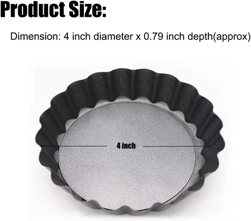 Miniatura 6 de Moldes para quiche, mini sartén para tartas con parte inferior extraíble, moldes pequeños antiadherentes para hornear, 4 pulgadas, juego de 6