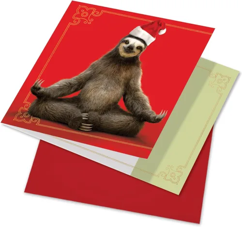Miniatura 13 de The Best Card Company - Divertida tarjeta de Navidad de animales con sobre - Tarjeta de felicitación para niños, Happy Holidays - Bear Hugs C6327CXSG