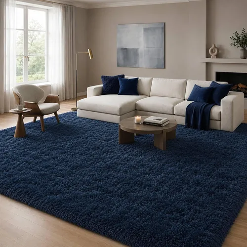 Miniatura 38 de Alfombra mullida de 5 x 8 pies, apta para mascotas, de fácil cuidado, ultra suave, con respaldo antideslizante, moderna alfombra de felpa mullida