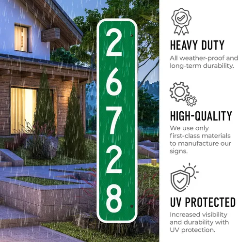 Miniatura 6 de Letrero de dirección 911, buzón de correo de emergencia personalizado, aluminio resistente .080 libre de óxido, de doble cara, ideal para entrada