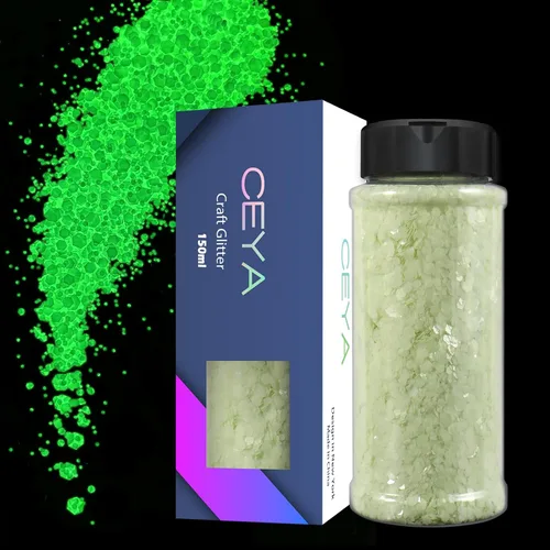 Miniatura 8 de Ceya Brillantina gruesa, 3.3 onzas/3.35 oz azul cielo mezcla de purpurina fina en copos de polvo iridiscente para uñas de resina epoxi, vasos