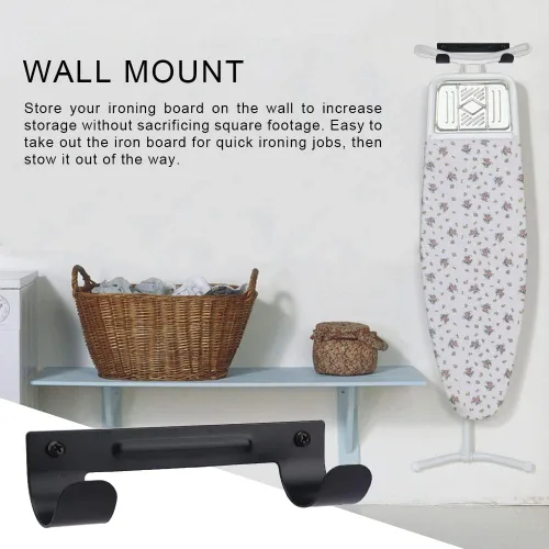 Miniatura 4 de Soporte para tabla de planchar, soporte para tabla de planchar, organizador de pared con tornillos para cuartos de lavado, estante de almacenamiento