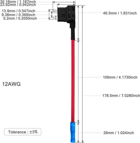 Miniatura 2 de [Cable UL] Chanzon 5 unids 12awg Add-a-Circuit Fusible Tap Adaptador ATC/ATO/Soporte de fusible estándar para 35A Automotriz Coche Motocicleta