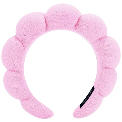 Miniatura 15 de AOENJIE Diademas de spa para lavar la cara o maquillaje, diademas de burbuja de esponja para el cuidado de la piel, diadema de tela de rizo