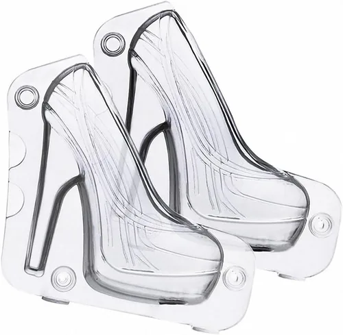 Miniatura 2 de Comkit - Molde para zapatos de tacón alto de plástico 3D de tamaño real para chocolate, fondant, caramelo, azúcar, boda, cumpleaños, decoración