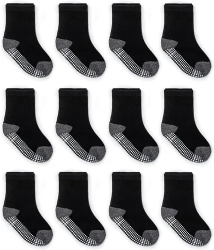 Miniatura 17 de Zaples - Calcetines con suela antideslizante y altura media para bebés, niños y niñas Negro