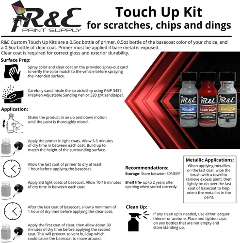 Miniatura 2 de R&E Paint Supply Compatible con Mitsubishi D22, pintura automotriz azul marino acuático, kit de retoque