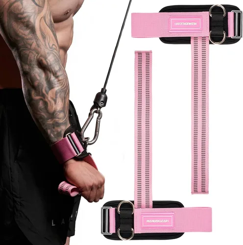 Miniatura 13 de MANUEKLEAR - Correas de muñeca antideslizantes para levantamiento de pesas, correas de levantamiento de pesas con anillos en D para entrenamiento