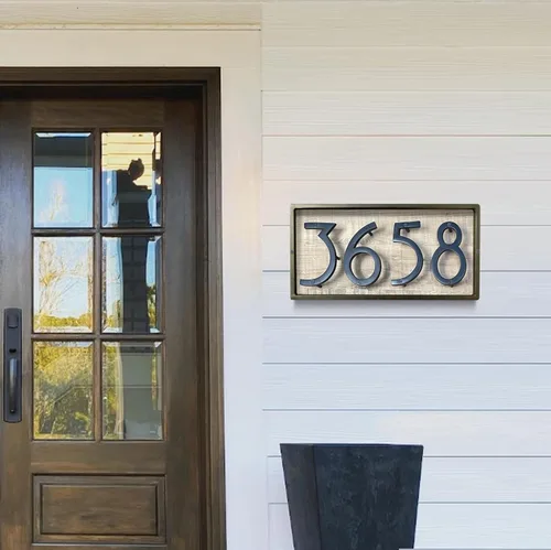 Miniatura 10 de NACH Números de casa flotantes, números de casa negros de aluminio de 8 pulgadas para exteriores, número 8, números de puerta con accesorios