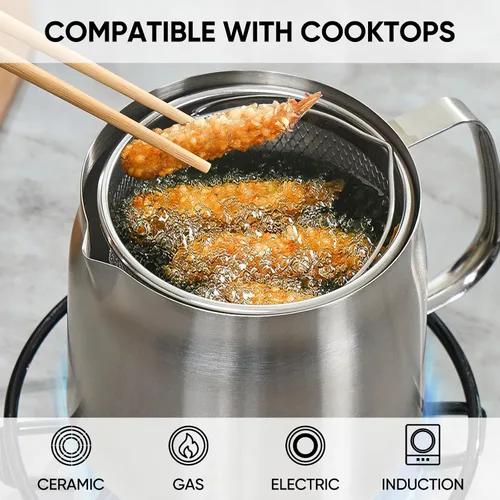 Miniatura 5 de Recipiente de grasa de tocino con colador, contenedor de grasa de acero inoxidable 304 para cocina con tapa y canasta a prueba de polvo, recipiente