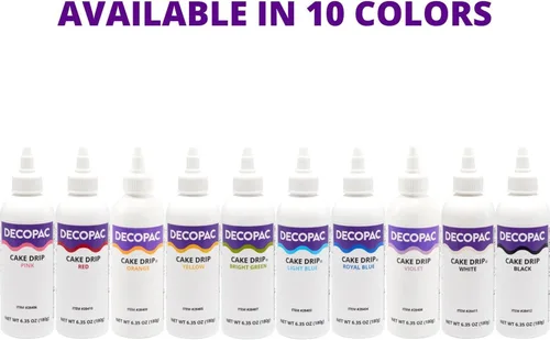 Miniatura 6 de DecoPac Goteo de pastel, color negro, sabor a vainilla, chocolate mate, 6.35 onzas