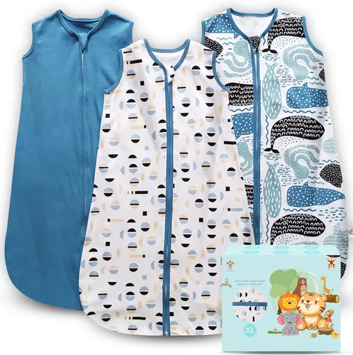 Miniatura 19 de Cute Castle Saco de dormir para bebé de 0 a 6 meses, ligero, 100% algodón, cremallera de 2 vías, TOG 0.5, manta de vestir para bebés, ropa de dormir