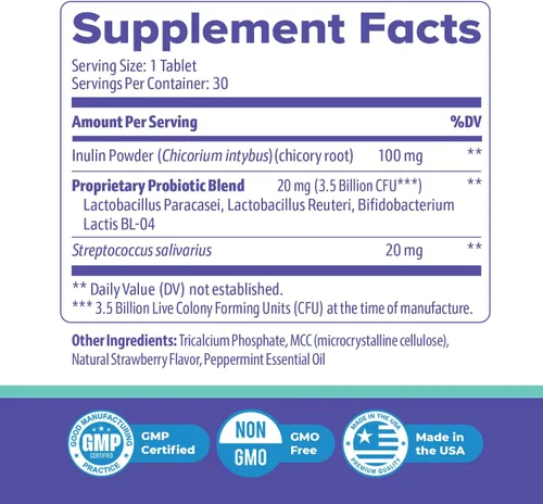 Miniatura 3 de GumAktiv Suplemento de salud bucal – 3.5 mil millones de probióticos, apoya el equilibrio oral natural, limpia la boca, promueve encías y dientes