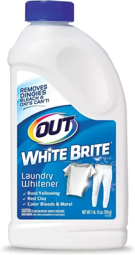 OUT White Brite - Blanqueador de ropa, 1 libra, botella de 12 onzas