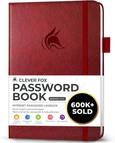 Miniatura 48 de Clever Fox - Libreta de contraseñas con pestañas alfabéticas, organizador de direcciones de Internet, tamaño grande, para inicios de sesión en Azul