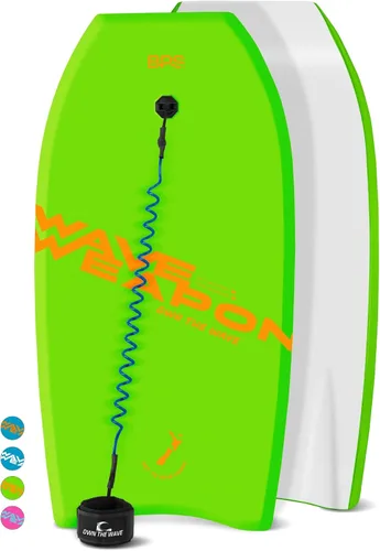 Miniatura 8 de Bodyboard 'Wave Weapon' para Todas las Condiciones de Olas - Ligera con Núcleo EPS Fondo Liso HDPE Bodyboards para Playa con Correa de Muñeca