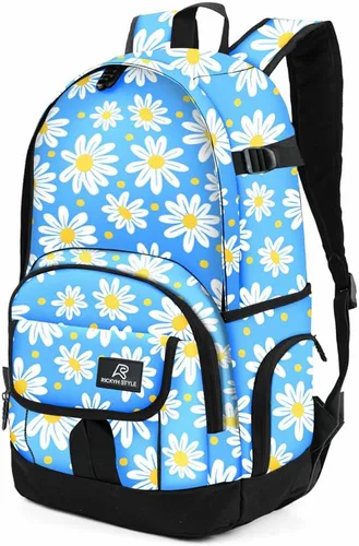 Miniatura 16 de Mochila escolar estilo Rickyh, mochila de viaje para hombres y mujeres, mochila ligera con compartimento para portátil, Tamaño único
